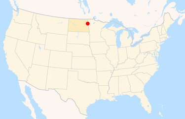 Obraz premium Location Map of Grand Forks Int. Airport (Grand Forks, North Dakota, USA). IATA-code: GFK. No labels at all.