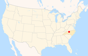 Obraz premium Location Map of Piedmont Triad Int. Airport (Greensboro, North Carolina, USA). IATA-code: GSO. No labels at all.