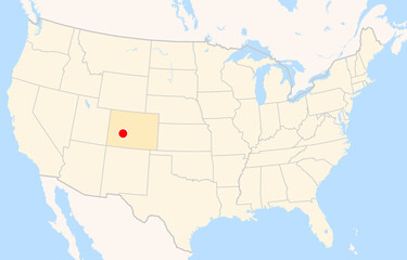 Fototapeta premium Location Map of Gunnison–Crested Butte Regional Airport (Gunnison, Colorado, USA). IATA-code: GUC. No labels at all.