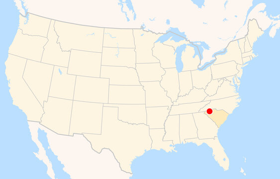Location Map of Greenville-Spartanburg Int. Airport (Greenville, South Carolina, USA). IATA-code: GSP. No labels at all.
