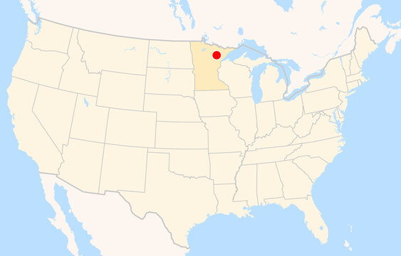Location Map of Range Regional Airport&nbsp;(Formerly Chisholm&ndash;Hibbing Municipal Airport) (Hibbing, Minnesota, USA). IATA-code: HIB. No labels at all.