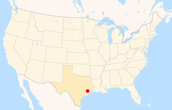 Location Map of George Bush Intercontinental Airport (Houston, Texas, USA). IATA-code: IAH. No labels at all.