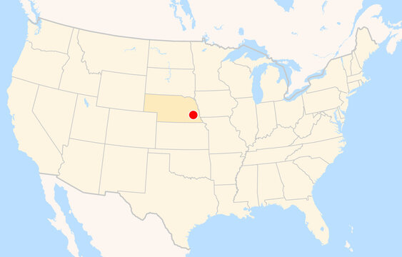 Location Map of Lincoln Airport&nbsp;(Was Lincoln Municipal) (Lincoln, Nebraska, USA). IATA-code: LNK. No labels at all.