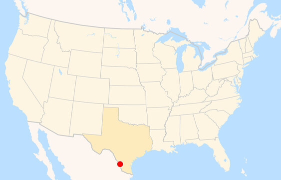 Location Map of Laredo Int. Airport (Laredo, Texas, USA). IATA-code: LRD. No labels at all.