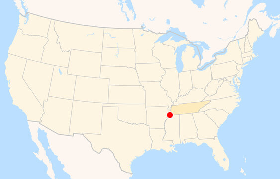 Location Map of Memphis Int. Airport (Memphis, Tennessee, USA). IATA-code: MEM. No labels at all.