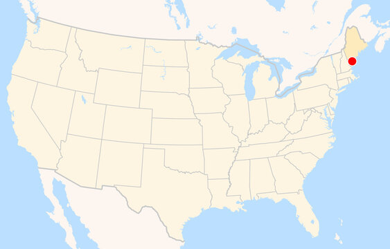Location Map of Airport Portland Int. Jetport (Portland, Maine, USA). IATA-code: PWM. No labels at all.