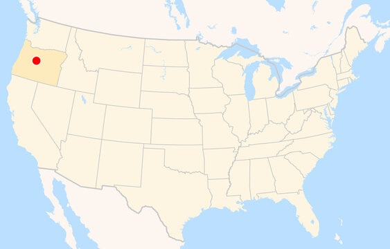 Location Map of Airport Roberts Field (Redmond-Bend, Oregon, USA). IATA-code: RDM. No labels at all.