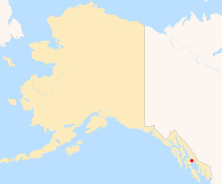 Location Map of Petersburg James A. Johnson Airport (Petersburg, Alaska, USA). IATA-code: PSG. No labels at all.