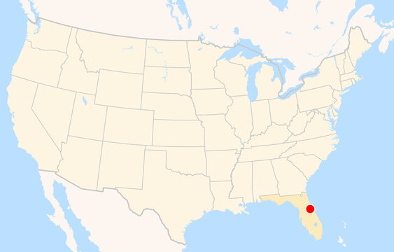 Location Map of Orlando Sanford Int. Airport (Sanford, Florida, USA). IATA-code: SFB. No labels at all.