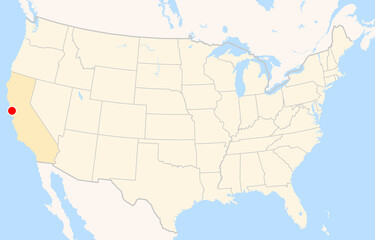 Fototapeta premium Location Map of San Francisco Int. Airport (San Francisco, California, USA). IATA-code: SFO. No labels at all.