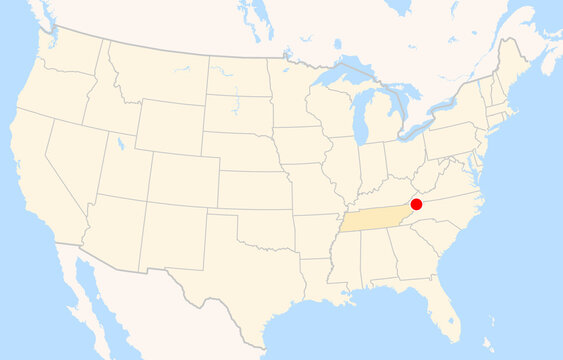 Location Map of Tri-Cities Airport (BRISTOL, Tennessee, USA). IATA-code: TRI. No labels at all.