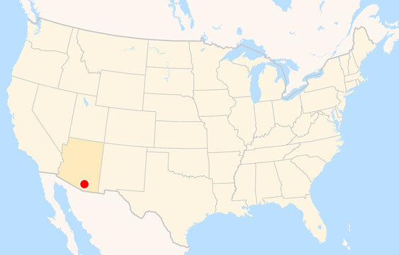 Location Map of Tucson Int. Airport (Tucson, Arizona, USA). IATA-code: TUS. No labels at all.
