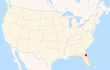 Fototapeta premium Location Map of Northeast Florida Regional Airport (St. Augustine Airport, Florida, USA). IATA-code: UST. No labels at all.