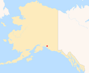 Fototapeta premium Location Map of Airport Valdez Pioneer Field (Valdez, Alaska, USA). IATA-code: VDZ. No labels at all.