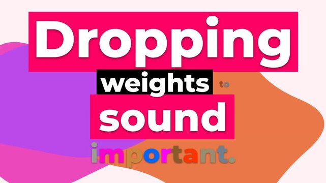 Animated text revealing a gym motivation quote against colorful shapes ideal for lifestyle content