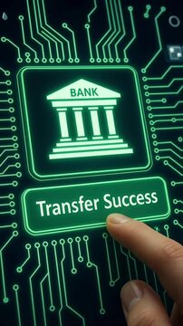 Online Banking Transfer Success Circuit Board Interface