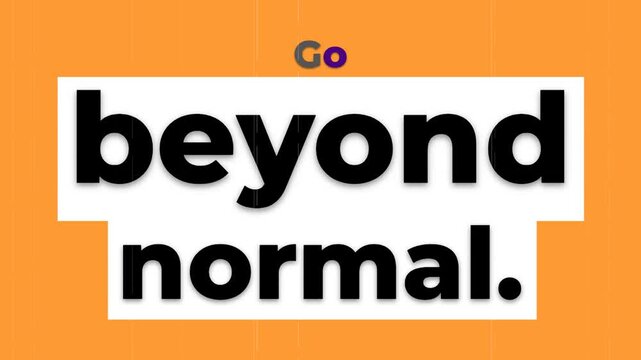 Animated gym motivation quote Go beyond normal appears on an orange background ideal for lifestyle content