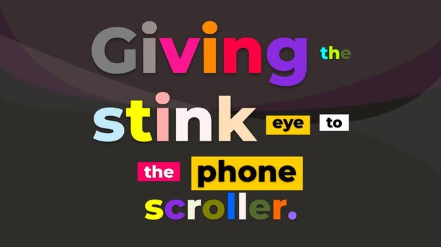 Animated gym motivation quote for focus Giving the stink eye to the phone scroller