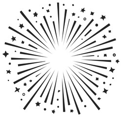 Obraz premium Explosion radial de estrella y puntos con efecto de explosión de fuegos artificiales