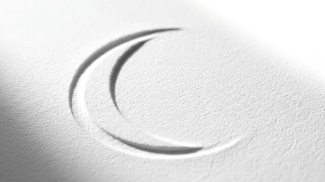 Close up view of smooth circular marks on white textured surface creating subtle shadows and patterns for design and art projects
