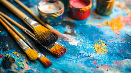 Fototapeta premium brushes and paints