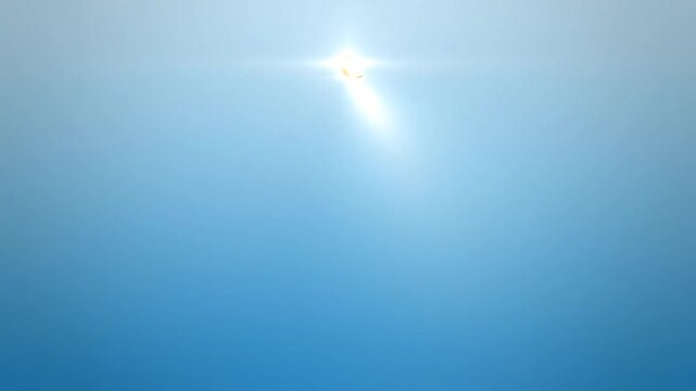 Bright Sunlight Brightening the Clear Blue Sky on a Sunny Day for Outdoor Nature and Weather Concept