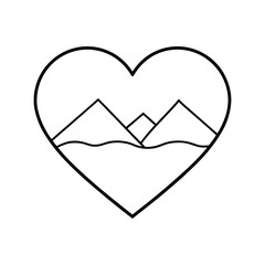 heart mountain line art