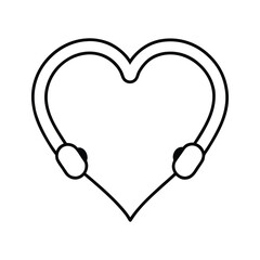 heart headphones line art