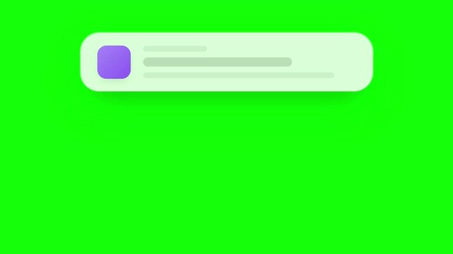 Premium Glassmorphism Notification Popup Green Screen Overlay
