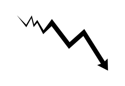 Black downward zigzag arrow