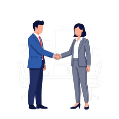 Fototapeta premium Business people shaking hands in a modern office meeting room, agreement and partnership concept