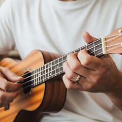 Obraz premium Playing Ukulele Instrument.