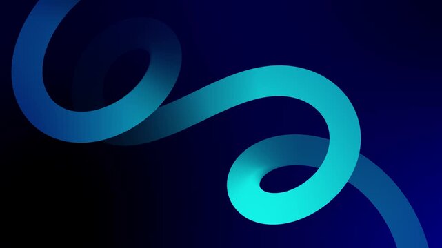 Blue black abstract futuristic 3D wave swirl loop path gradient liquid smooth fluid animation background