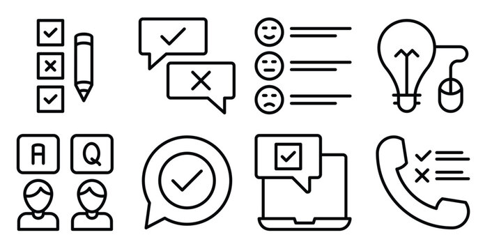 pack of faq and survey icons