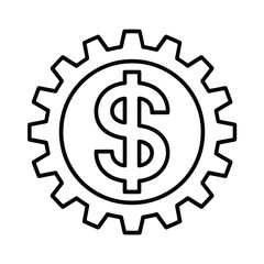 Obraz premium A dollar sign integrated within a gear symbolizing financial mechanics