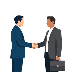 Fototapeta premium Two businessmen shaking hands symbolizing a successful agreement or partnership