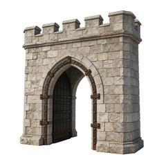 Fototapeta premium Medieval Stone Castle Gate with Arch