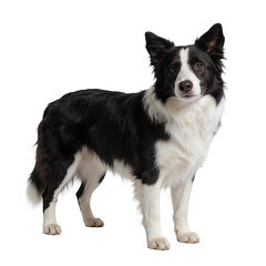 Black and White Border Collie Standing