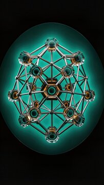 Network Forecast Sculpture Levitating Deep Matte Void