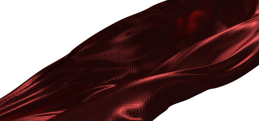 Close up shot of a burgundy colored fabric, with detailed texture and draped across a white background. Perfect for text © vegefox.com