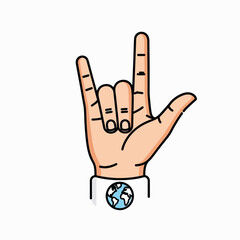 Obraz premium Hand making rock on sign gesture.