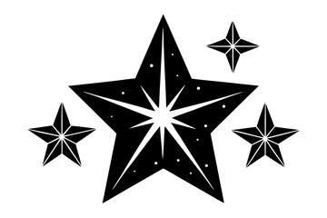 Obraz premium black star icon, sparkles icon vector 