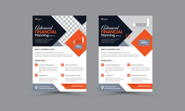 Creative professional corporate financial planning flyer template design for print