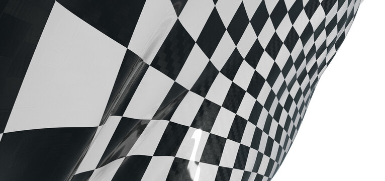 Close-up of a waving checkered flag, perfect for racing, success, and achievement themes. Representing finish lines, vic