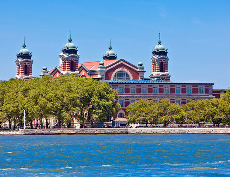 New York City, USA; 25th July 2012: The famous Ellis Island Immigration Museum in New York Harbor that receives over 2 million annual visitors with over 12 million documented stories