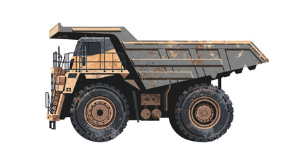 Obraz premium Mining Dump Truck Isolated on White Background