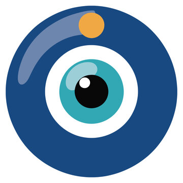 Turkish evil eye amulet nazar boncuk lucky charm protection symbol, vector illustration for good luck, spiritual protection, cultural ornament, home decor, and professional design projects.