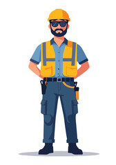 ingegnere lavoratore o tecnico edile o impianti o altro che lavora in tuta da lavoro con elmetto vettoriale  