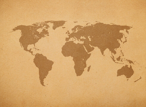 Old map of the world in grunge style. Perfect vintage background.