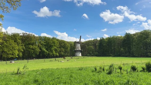 rural dutch traditional country at Arnhem with canals, Netherlands
